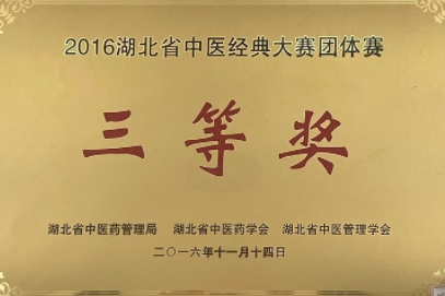 2016湖北省中醫(yī)經(jīng)典大賽團(tuán)體獎三等獎
